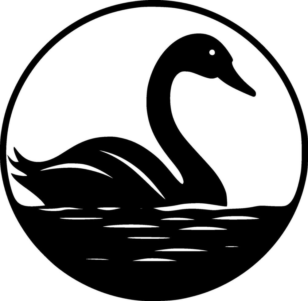 Schwan - - minimalistisch und eben Logo - - Vektor Illustration