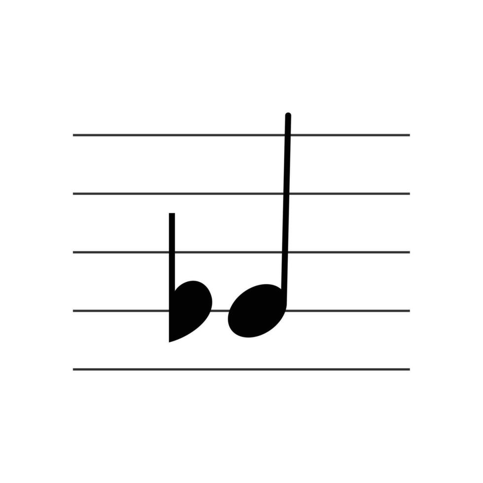 demiflat oder Hälfte eben Symbol auf Mitarbeiter eben Vektor isoliert auf Weiß Hintergrund. Mikroton unterzeichnen. Musical Symbol. Musical Notation. Speicherkarte zum Lernen Musik-