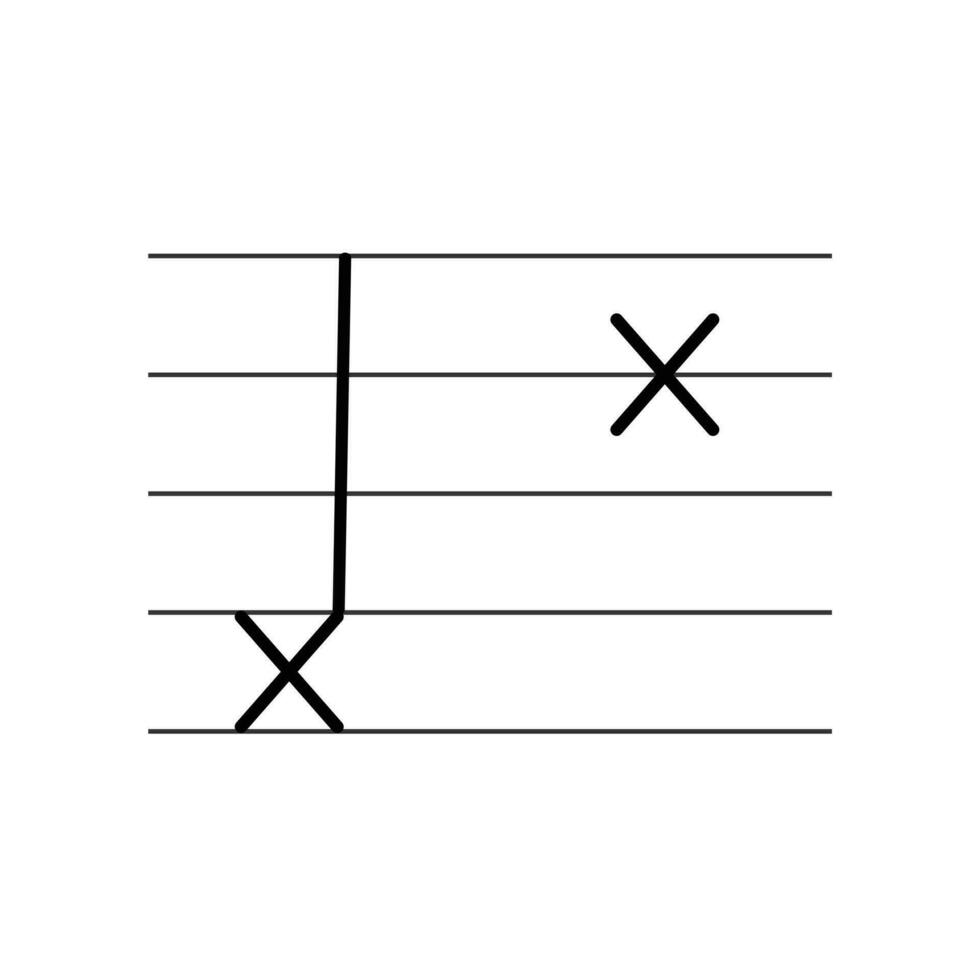 spöke notera symbol på personal platt vektor isolerat på vit bakgrund. musikalisk symbol. musikalisk notation. Flash-kort för inlärning musik