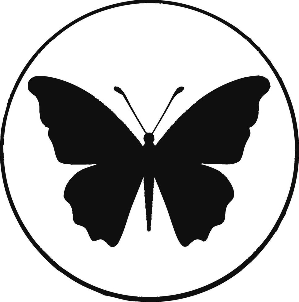 graciös rörelse svart vektor logotyp svartvit majestät fjäril emblem i svart