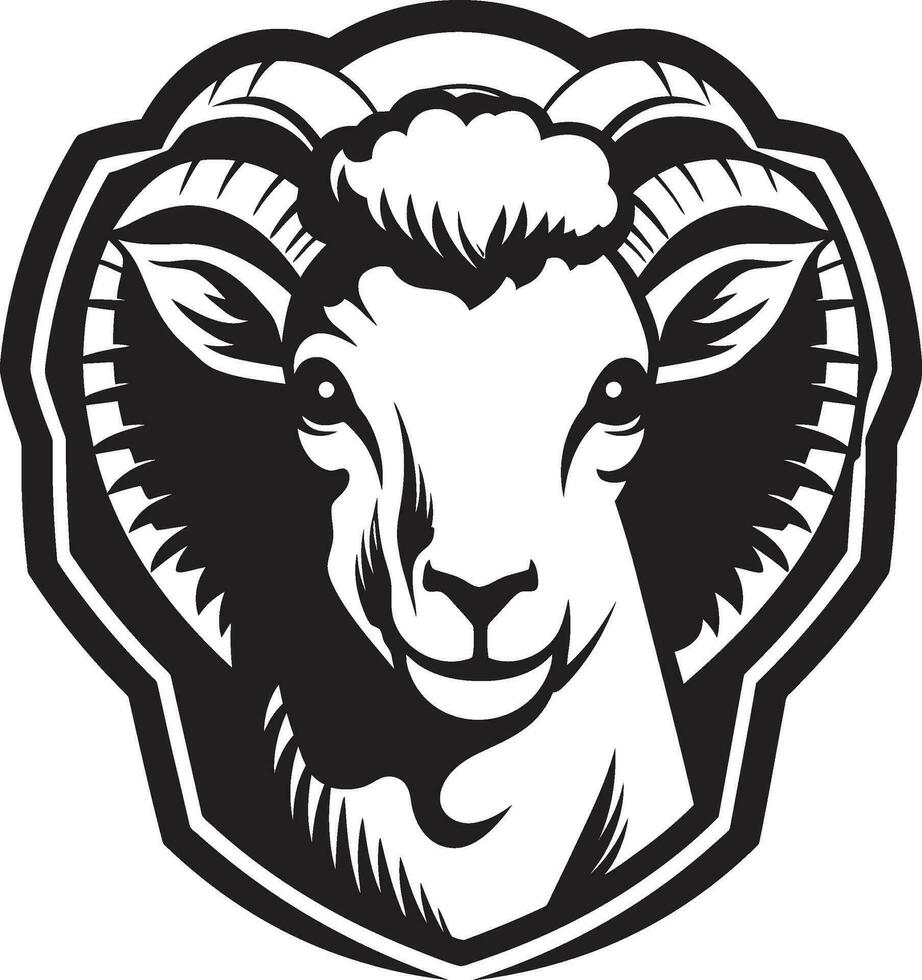 einzigartig Schaf Insignien dunkel Majestät geformt Schaf Logo Eleganz im schwarz vektor