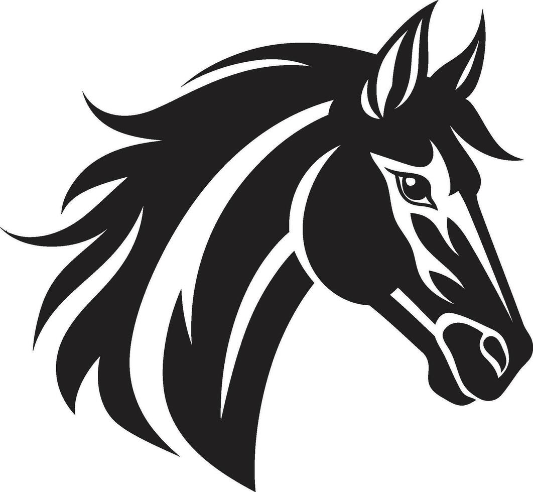 hästkraft i konst svart vektor visa upp ryttare majestät vind i de manen enfärgad vektor skildring av häst- frihet