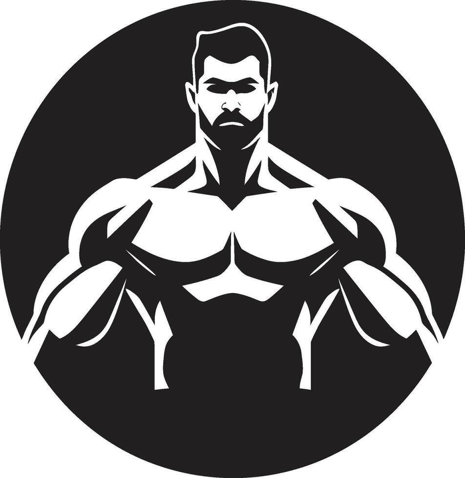 Meister Anzeige einfarbig Vektor Tribut zu Bodybuilder Dominanz Biegen Ruhm schwarz Vektor Darstellung von muskulös Vitrine