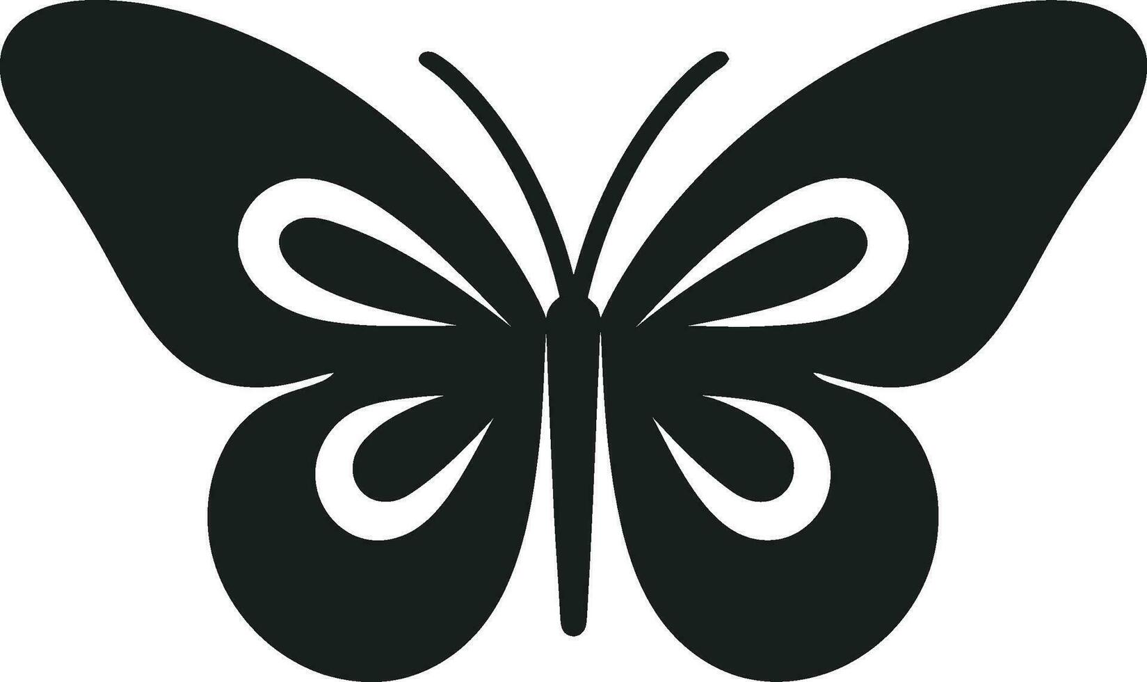 elegant Eleganz schwarz Schmetterling Design noir Charme nimmt Flügel Schmetterling Symbol vektor