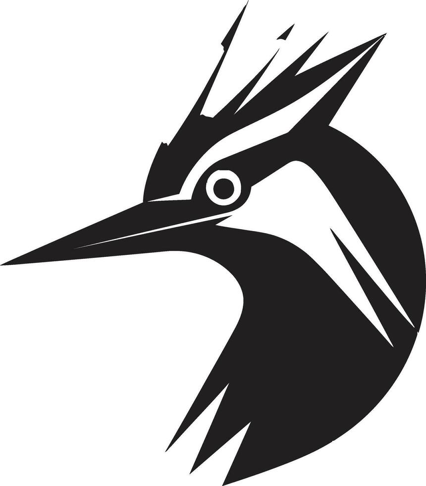 schwarz Specht Vogel Logo Design eben und modern Specht Vogel Logo Design schwarz eben und modern vektor