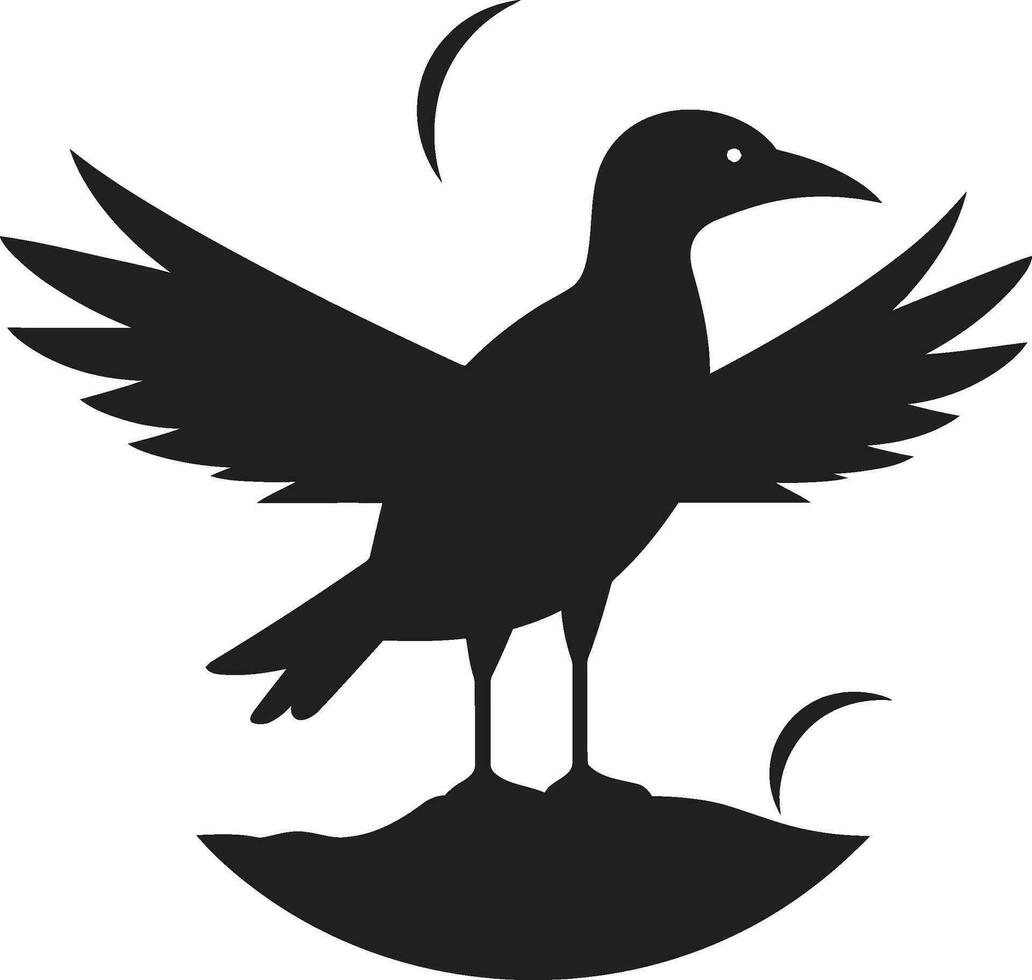ebon Majestät Vektor Möwe Logo Emblem majestätisch Flug entfesselt schwarz Möwe Symbol