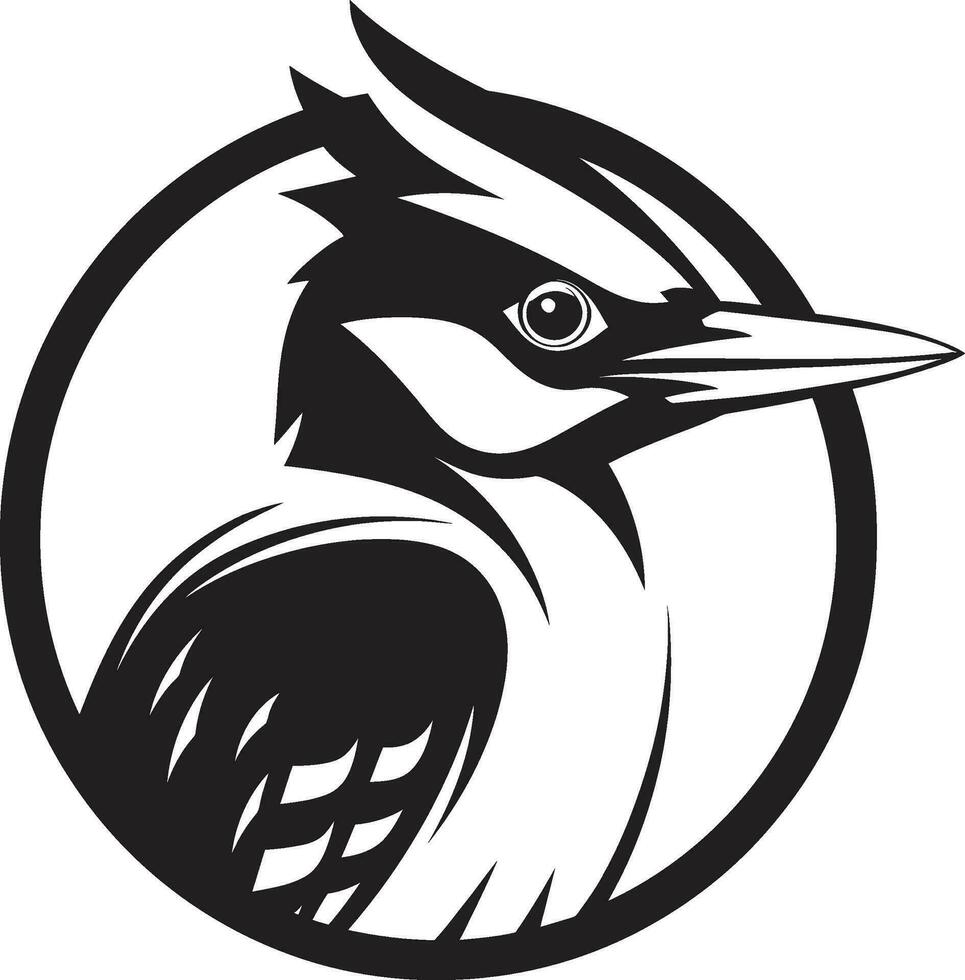 Specht Vogel Logo Design schwarz einfach schwarz Specht Vogel Logo Design kreativ vektor