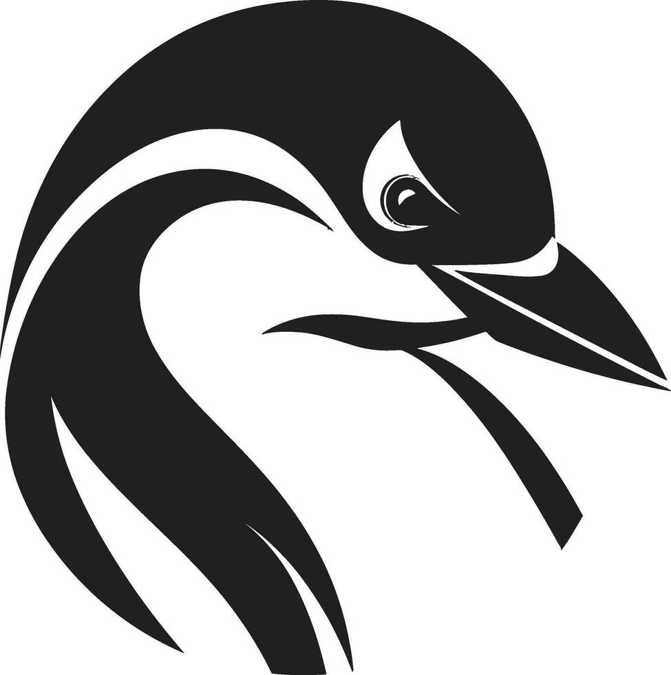 majestätisk pingvin svart vektor fågel emblem i noir pingvin i skuggor en modern klassisk i svart