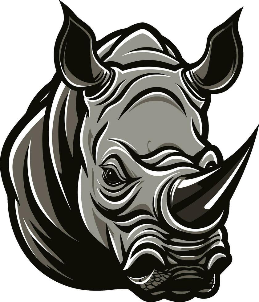 harmoni i de savann noshörning ikoner kunglig melodisk hyllning de rhinos vaggvisa svart vektor logotyp i harmonisk skönhet