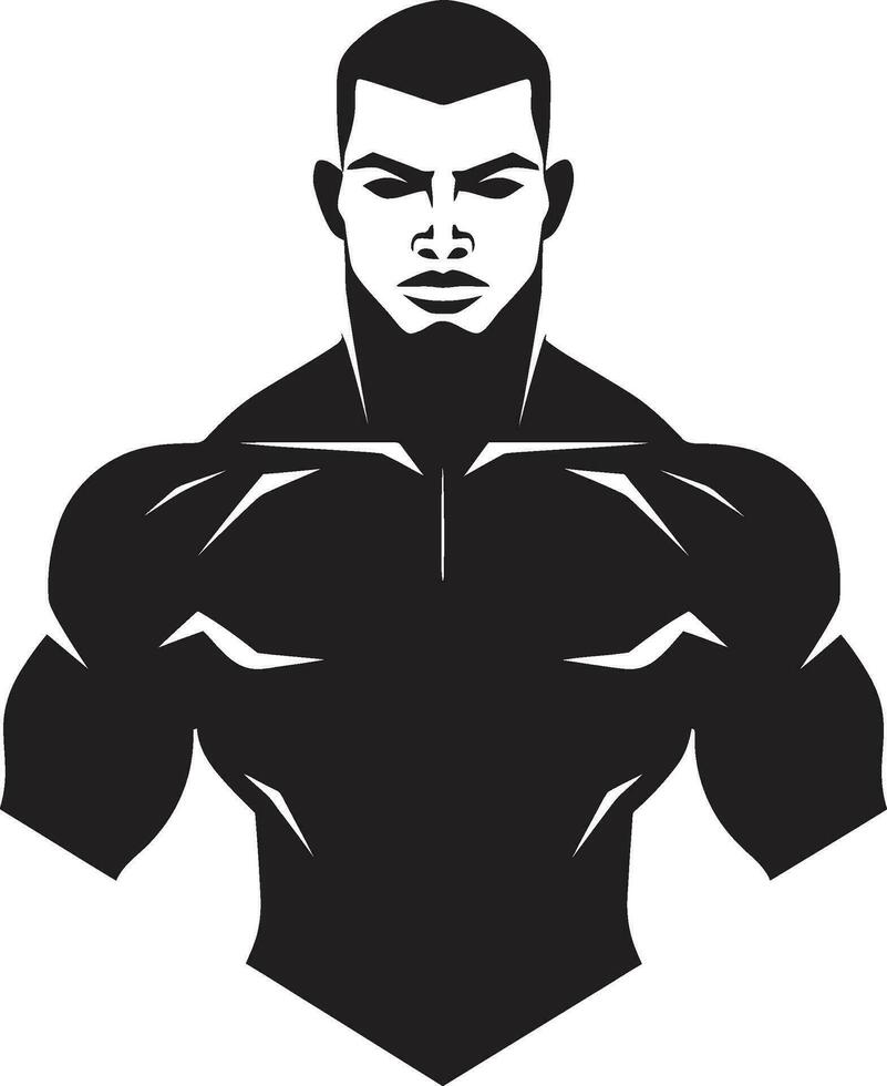 styrka släpptes loss svartvit vektor av muskulös förmåga böjning dominans svart vektor skildring av kroppsbyggare kraft