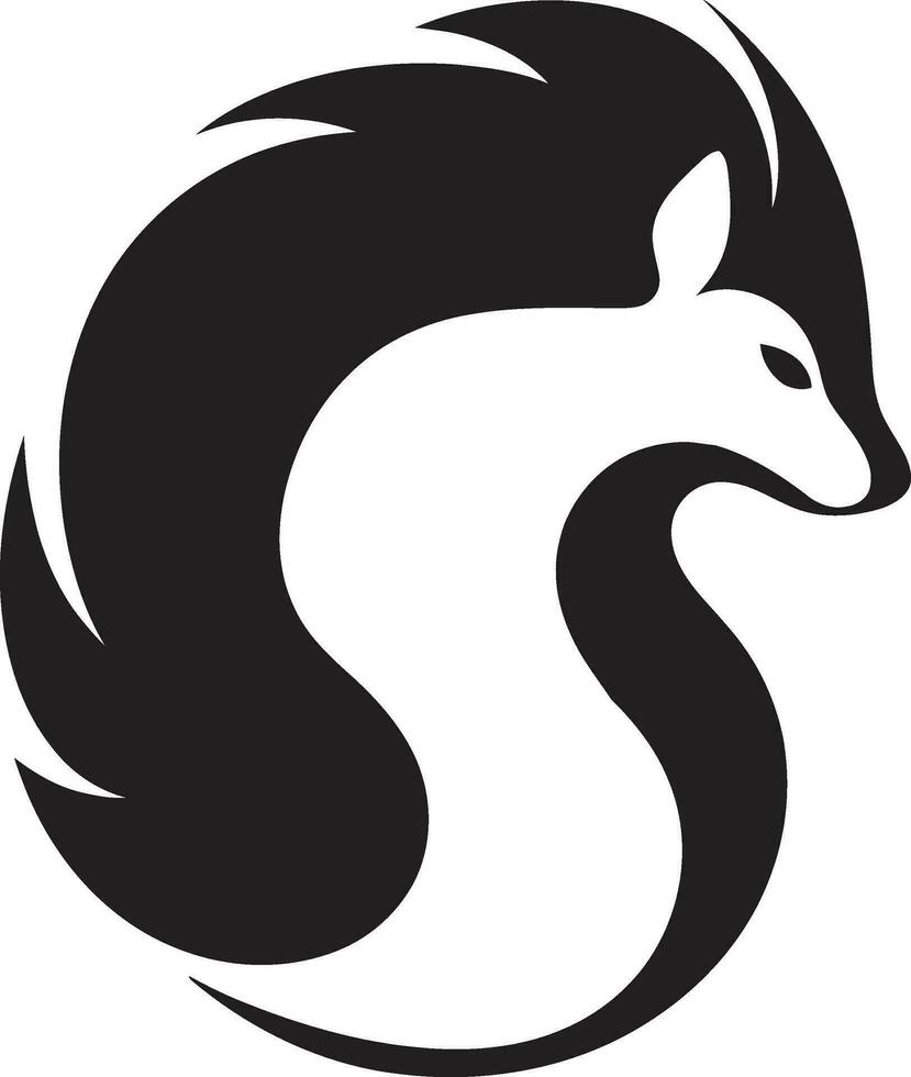 enfärgad förundras midnatt svartvit svart skönhet av de skunk emblem av elegans vektor