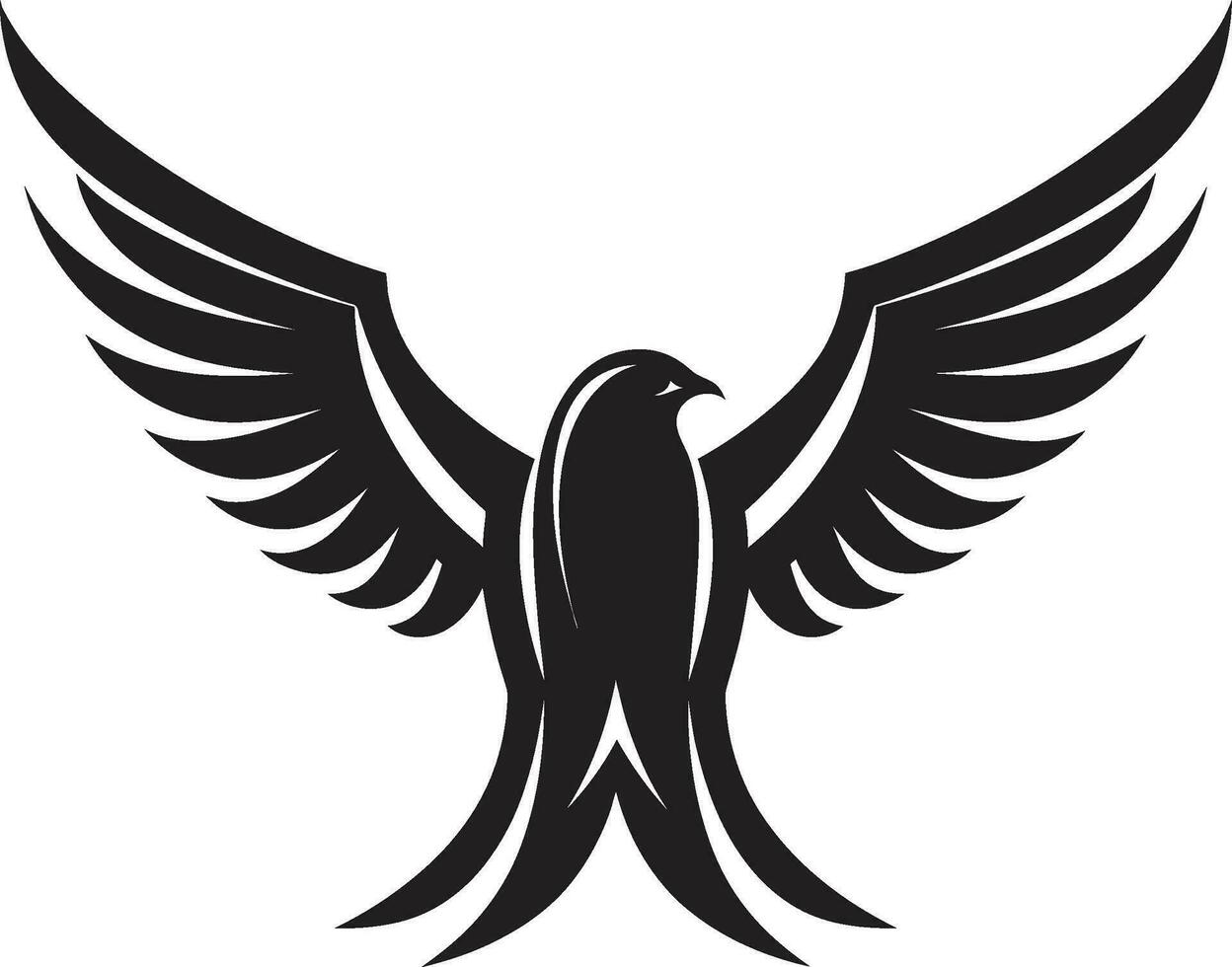 svart vinge Hök rovdjur logotyp svart vektor rovdjur Hök logotyp begrepp