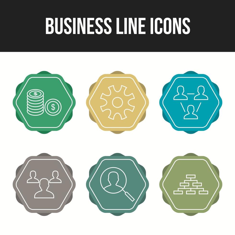 Schönes 6-Icon-Paket mit Business-Vektorsymbolen vektor