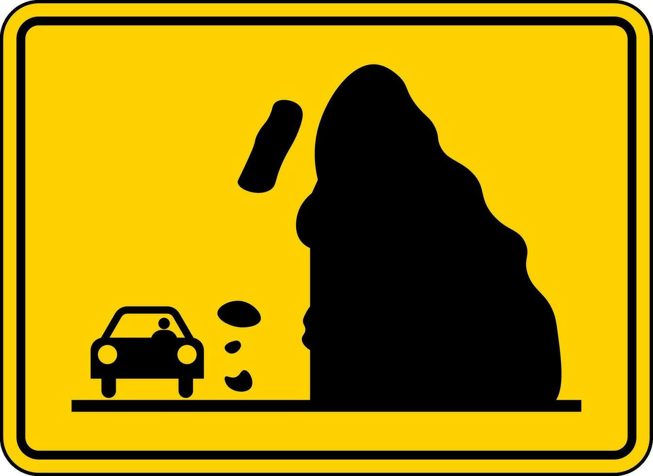 varning tecken faller stenar, snö eller is ett huvud. vektor