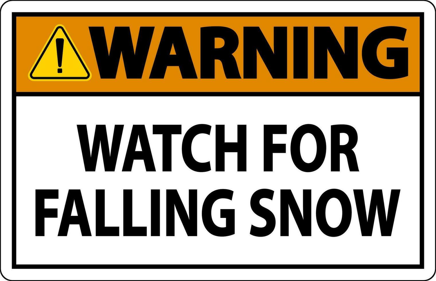 Warnung Zeichen Uhr zum fallen Schnee vektor