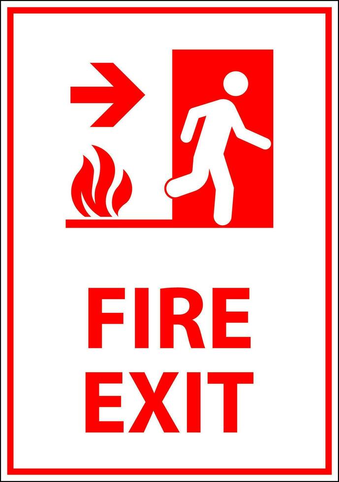 varning tecken brand utgång vektor