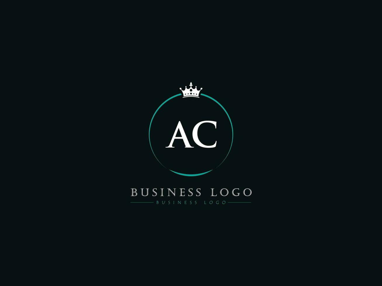 bunt Krone ac Logo Bild, modern ac Luxus Kreis Brief Logo vektor