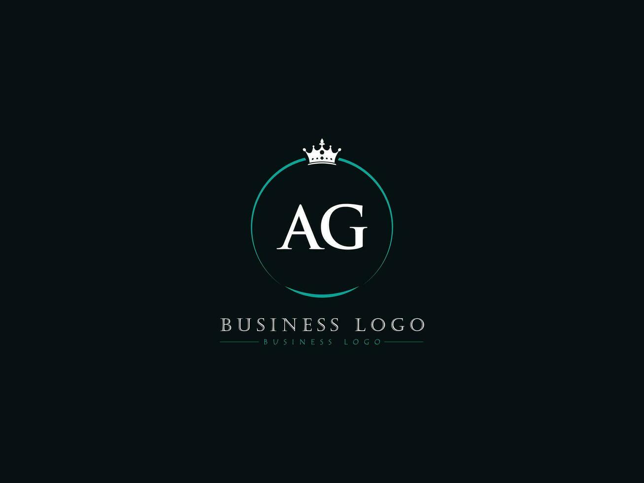 bunt Krone ag Logo Bild, modern ag Luxus Kreis Brief Logo vektor