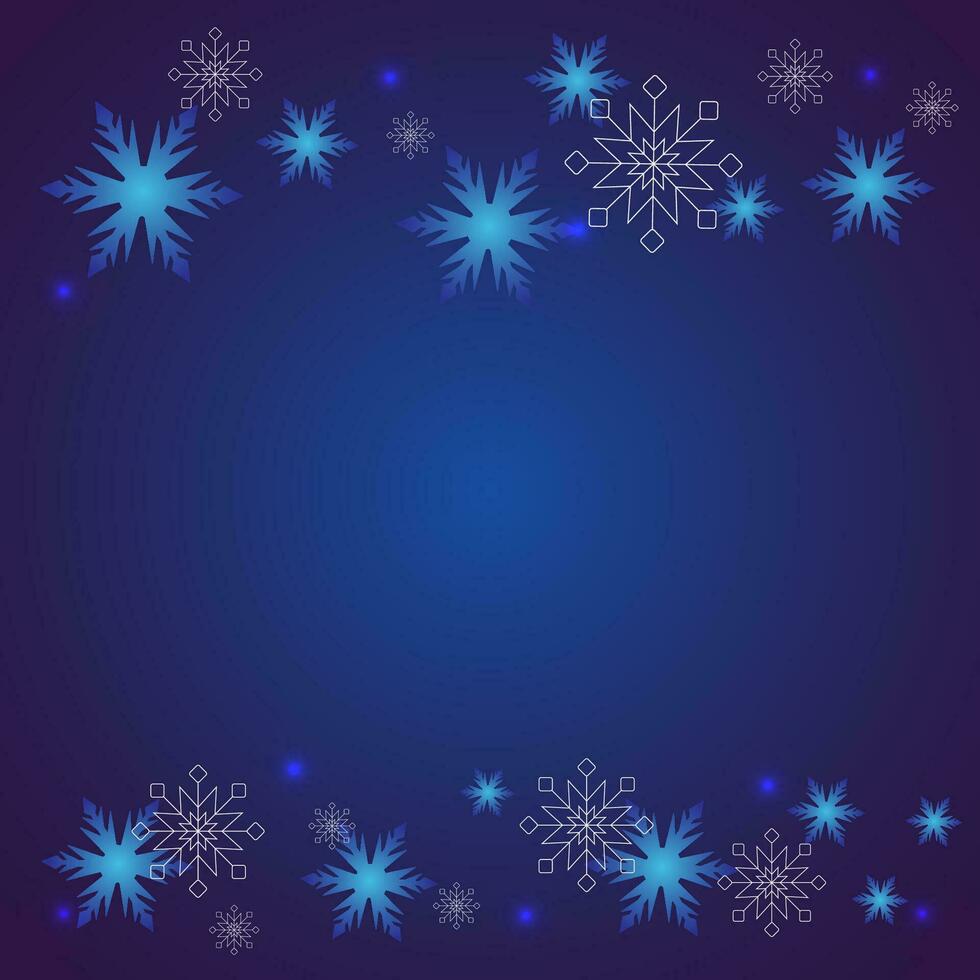 blå jul bakgrund med annorlunda snöflingor. vektor