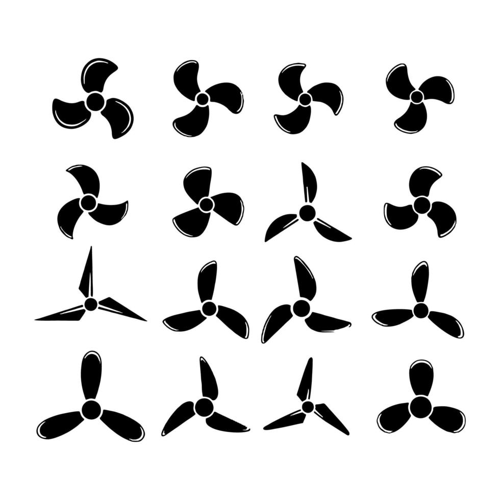 propellerikon, symboler fläkt roterande isolerad på en vit bakgrund vektor