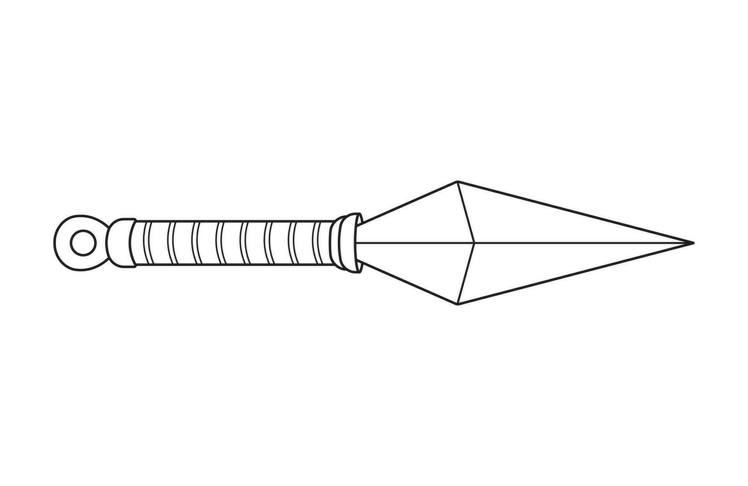 hand dragen barn teckning tecknad serie vektor illustration kunai kniv isolerat i klotter stil