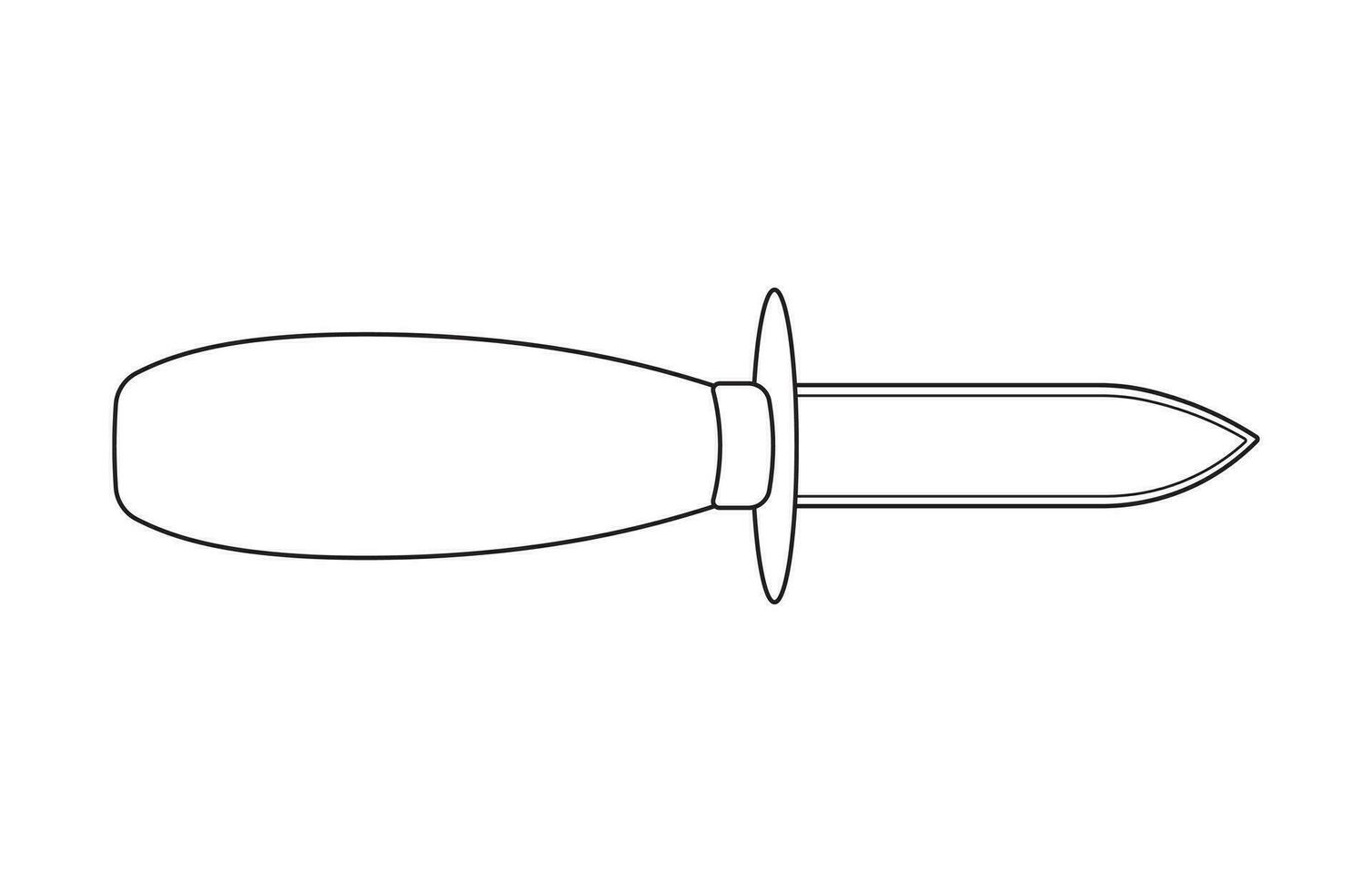 Hand gezeichnet Kinder Zeichnung Karikatur Vektor Illustration Auster Messer isoliert im Gekritzel Stil