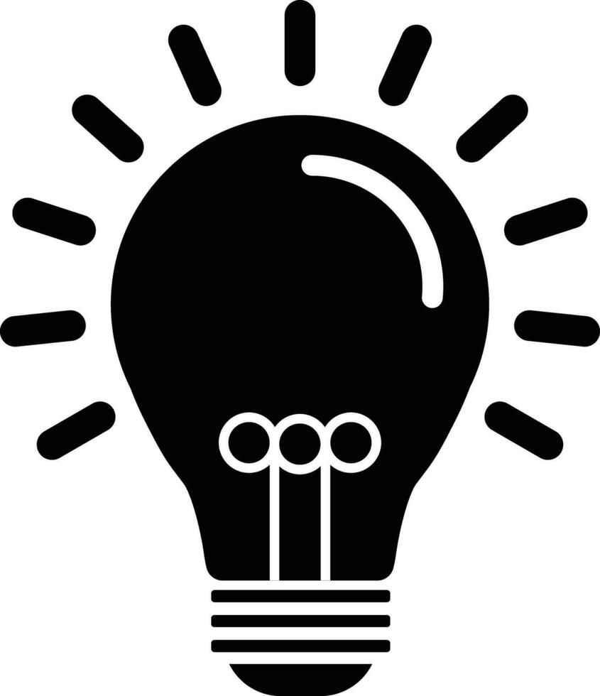 Licht Birne Symbol, schwarz Idee Lampe Symbol Design vektor