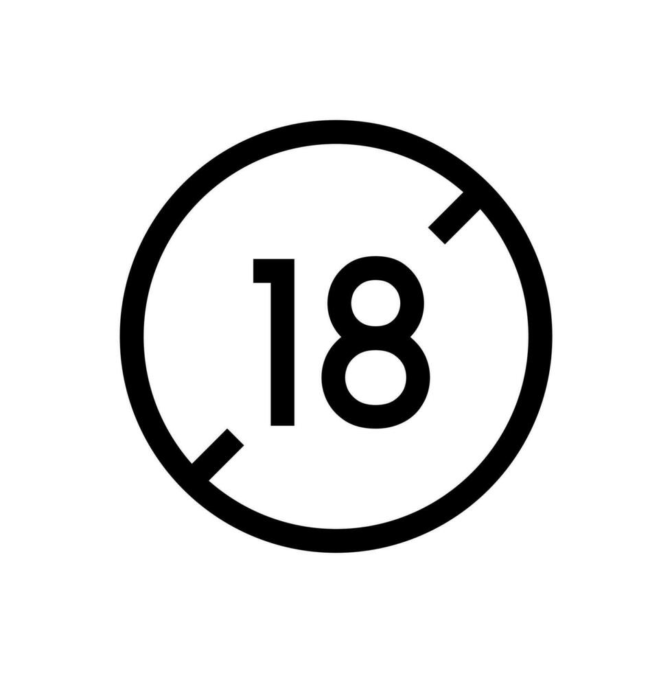 förbjuden under 18 symbol. över 18 år gammal. tecken ikon vektor