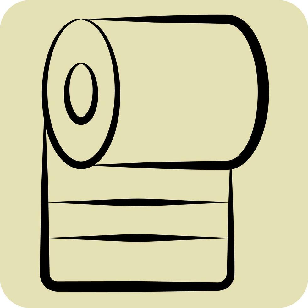 ikon toalett papper. relaterad till rengöring symbol. hand dragen stil. enkel design redigerbar. enkel illustration vektor