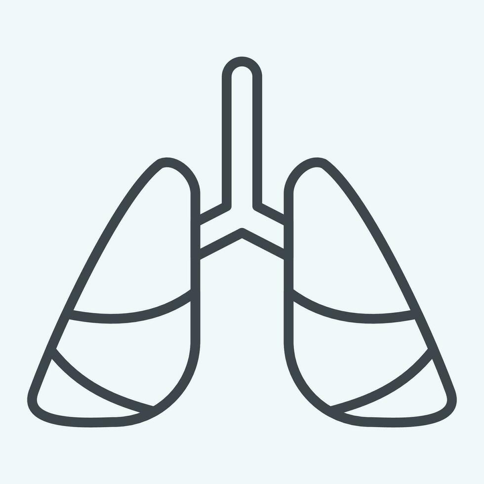 ikon lunga cancer. relaterad till värld cancer symbol. linje stil. enkel design redigerbar. enkel illustration vektor