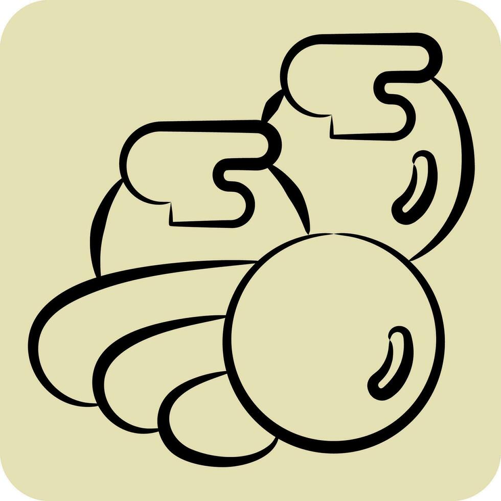 ikon tako. relaterad till sushi symbol. hand dragen stil. enkel design redigerbar. enkel illustration vektor
