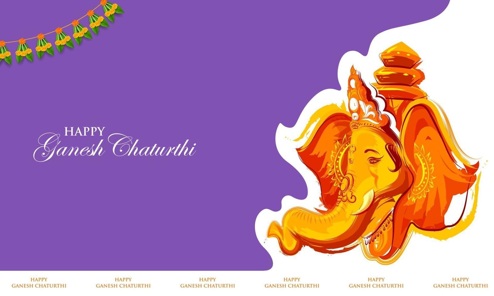 Lord Ganpati Hintergrund für das Ganesh Chaturthi Festival von Indien vektor