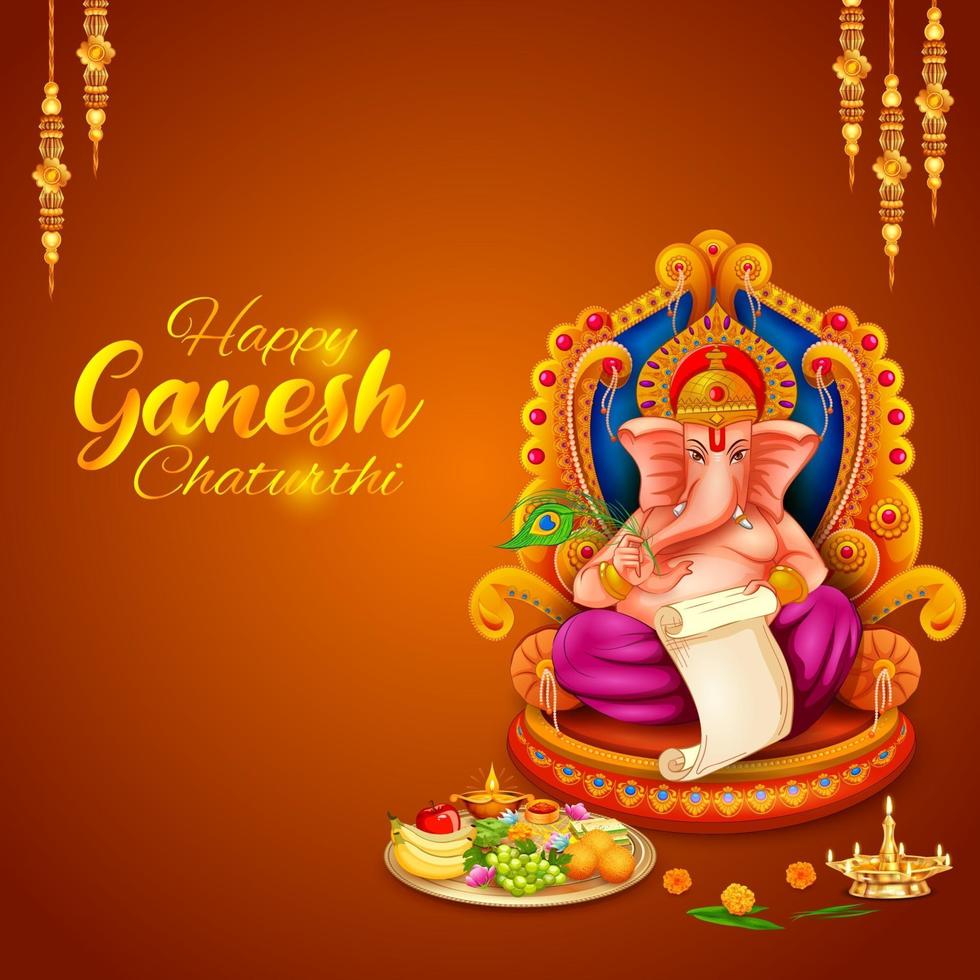 Lord Ganpati Hintergrund für das Ganesh Chaturthi Festival von Indien vektor