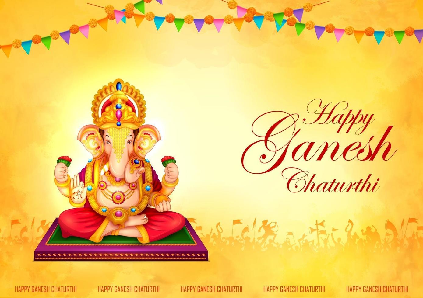 Lord Ganpati Hintergrund für das Ganesh Chaturthi Festival von Indien vektor