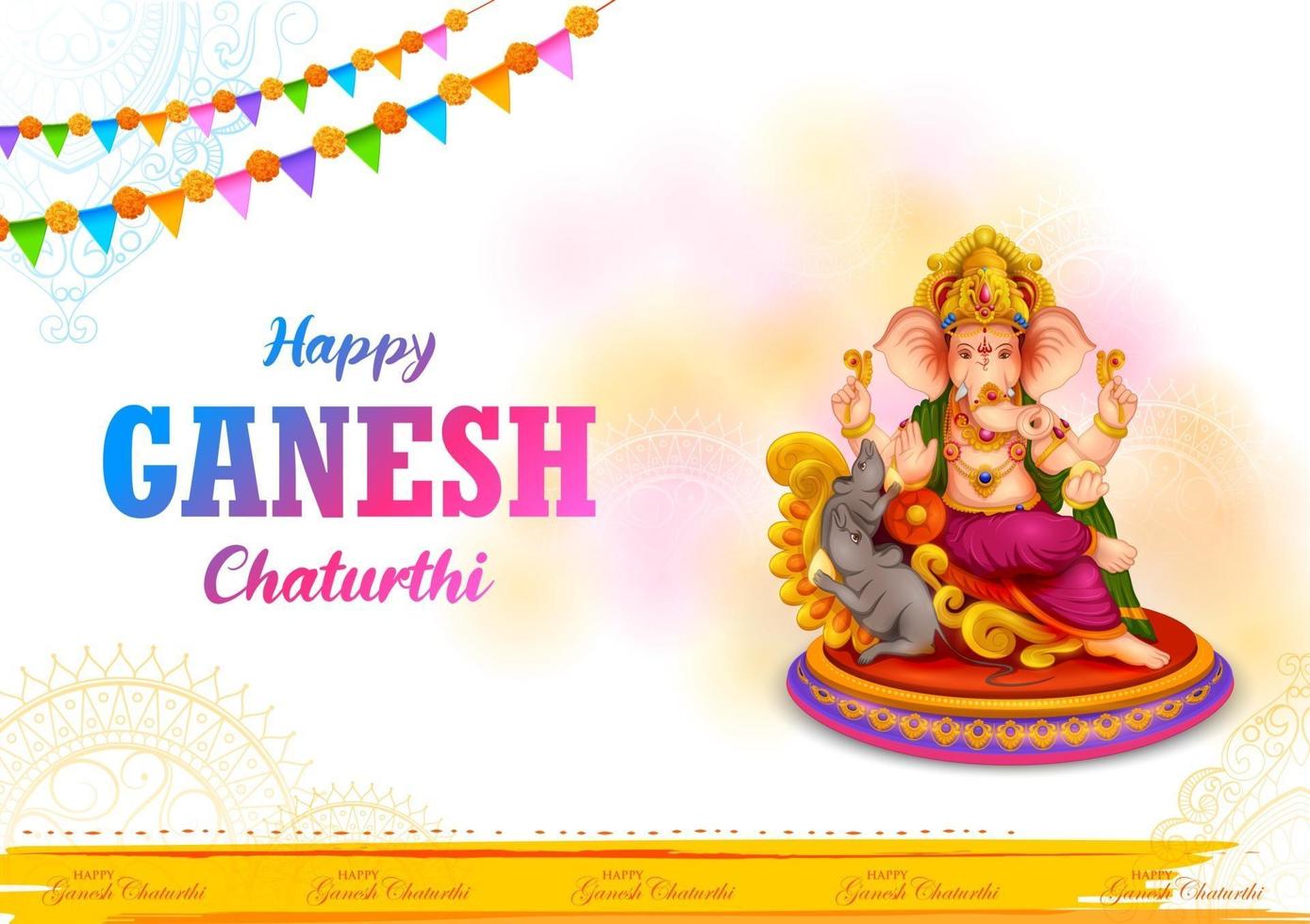 Lord Ganpati Hintergrund für das Ganesh Chaturthi Festival von Indien vektor