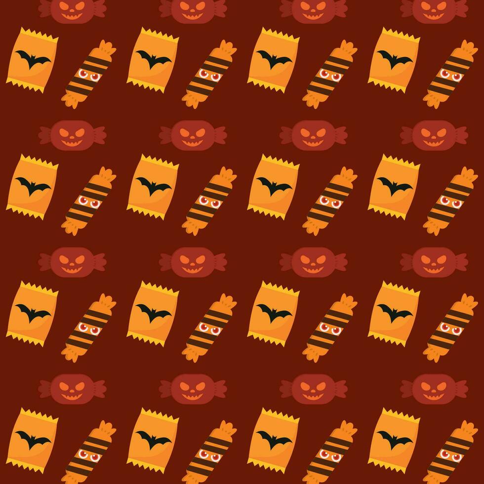 halloween godis mönster bakgrund vektor illustration