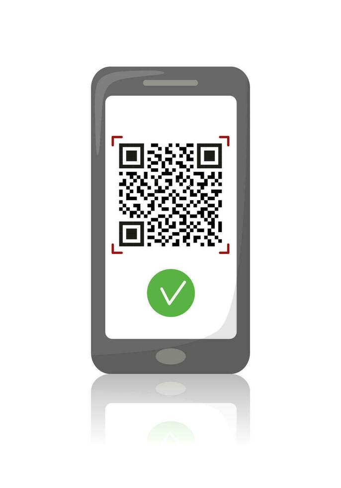 qr Code auf Telefon Bildschirm vektor