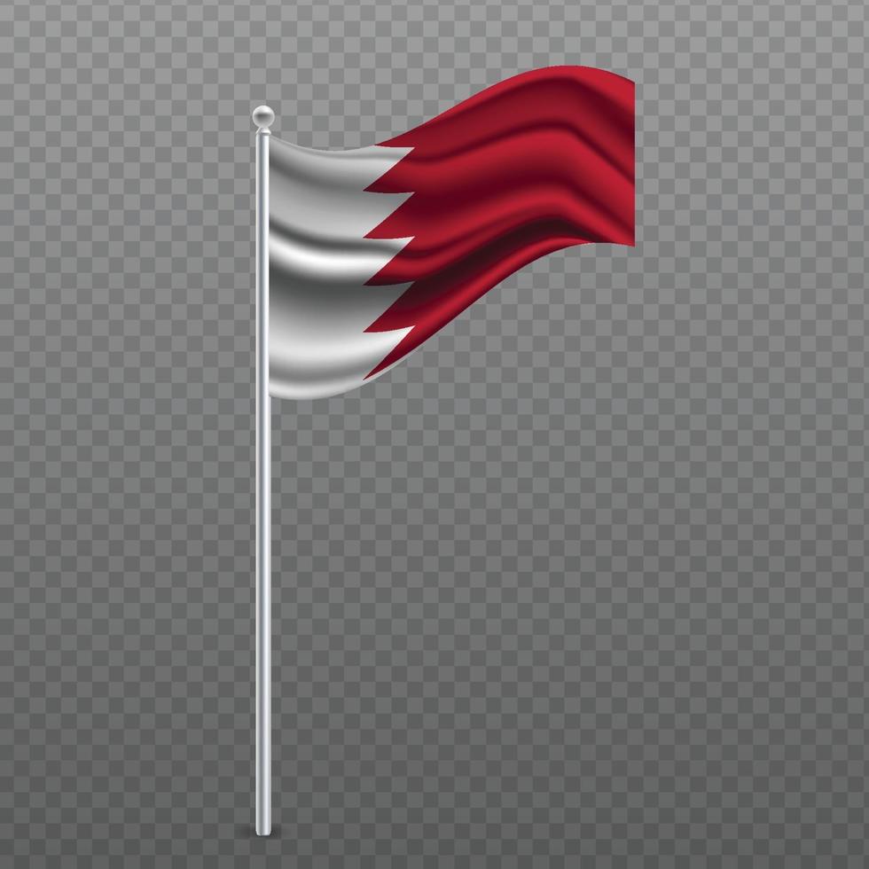 bahrain wehende flagge auf metallpfosten. vektor