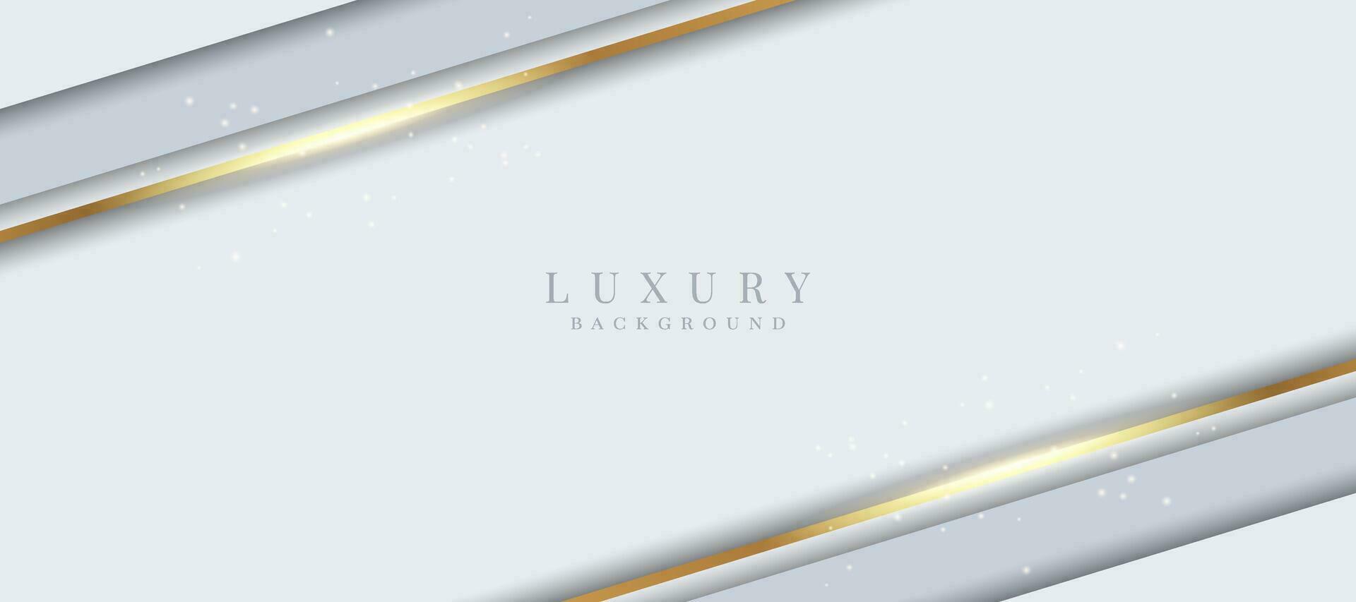 elegant abstrakt Hintergrund mit glänzend Gold und Silber Linien. Weiß Luxus Hintergrund vektor