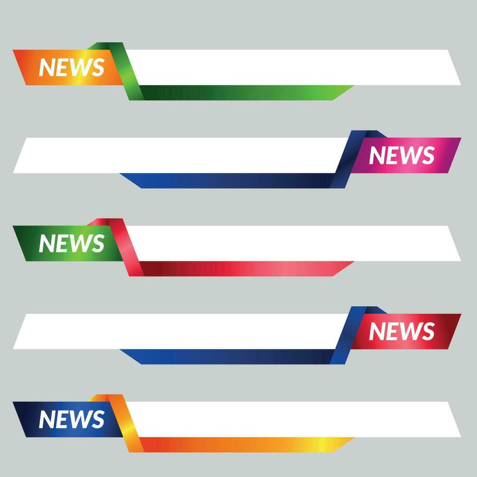 Nachrichten niedriger dritte Vektor design.set Banner und niedriger dritte zum Nachrichten und live. Unterseite dritte zum Übertragung und online Medien