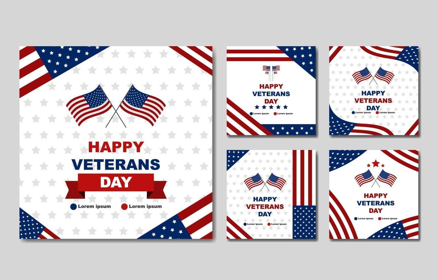 Happy Veterans Day Social Media Post vektor