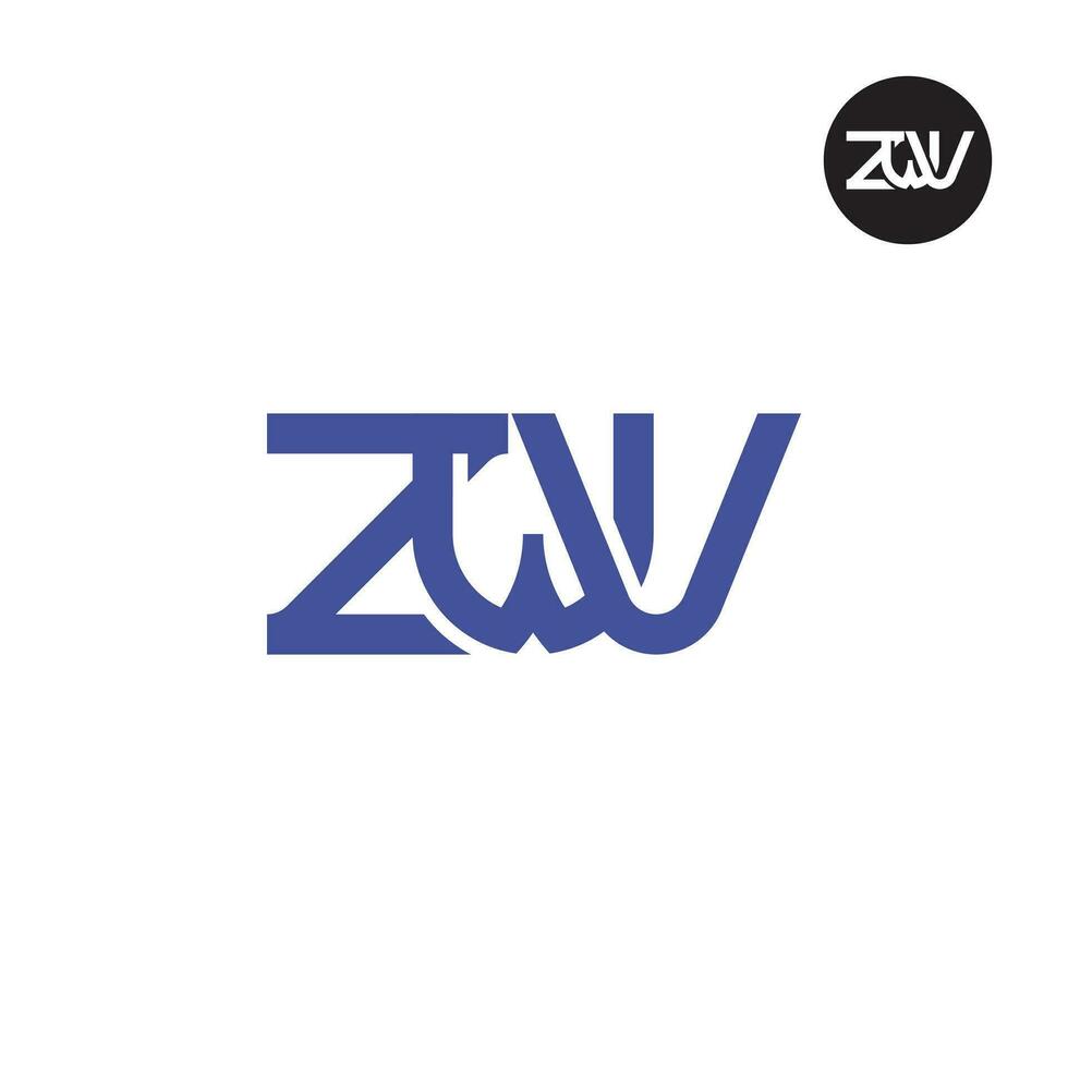 brev zwv monogram logotyp design vektor