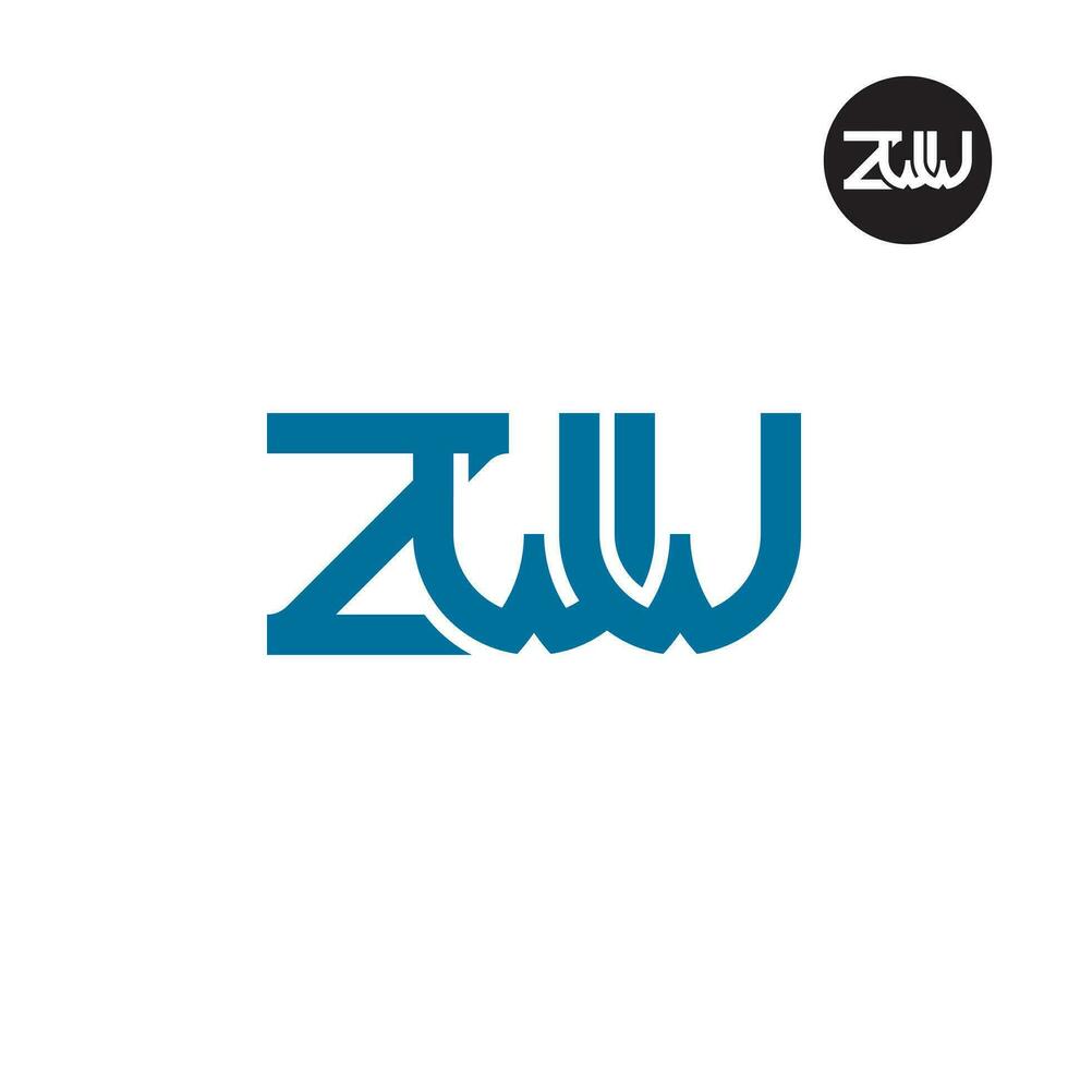 Brief zww Monogramm Logo Design vektor