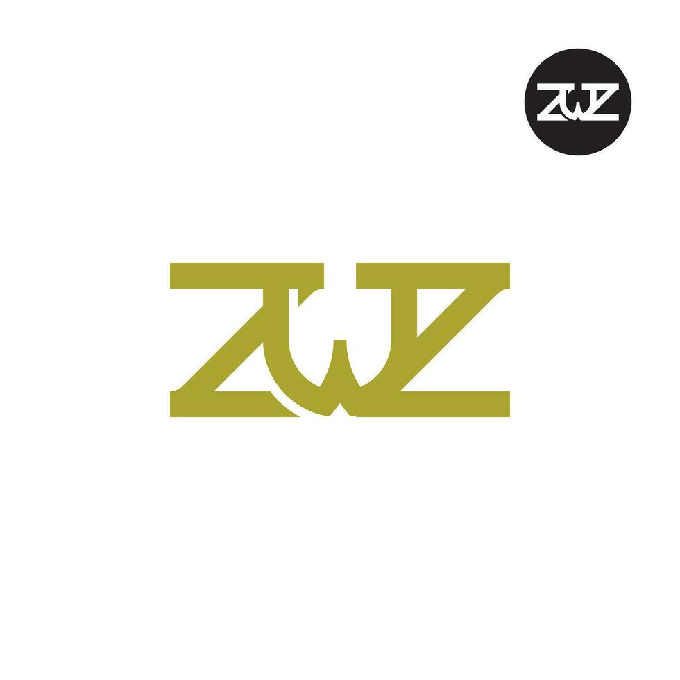 Brief zwz Monogramm Logo Design vektor