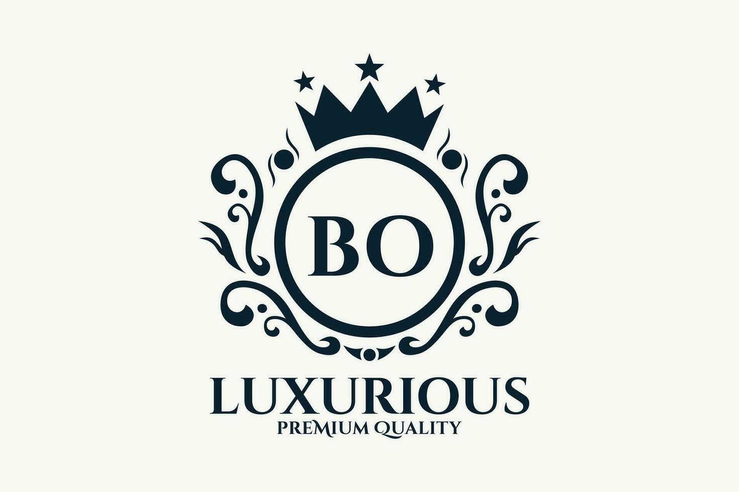 Initiale Brief bo königlich Luxus Logo Vorlage im Vektor Kunst zum luxuriös branding Vektor Illustration.