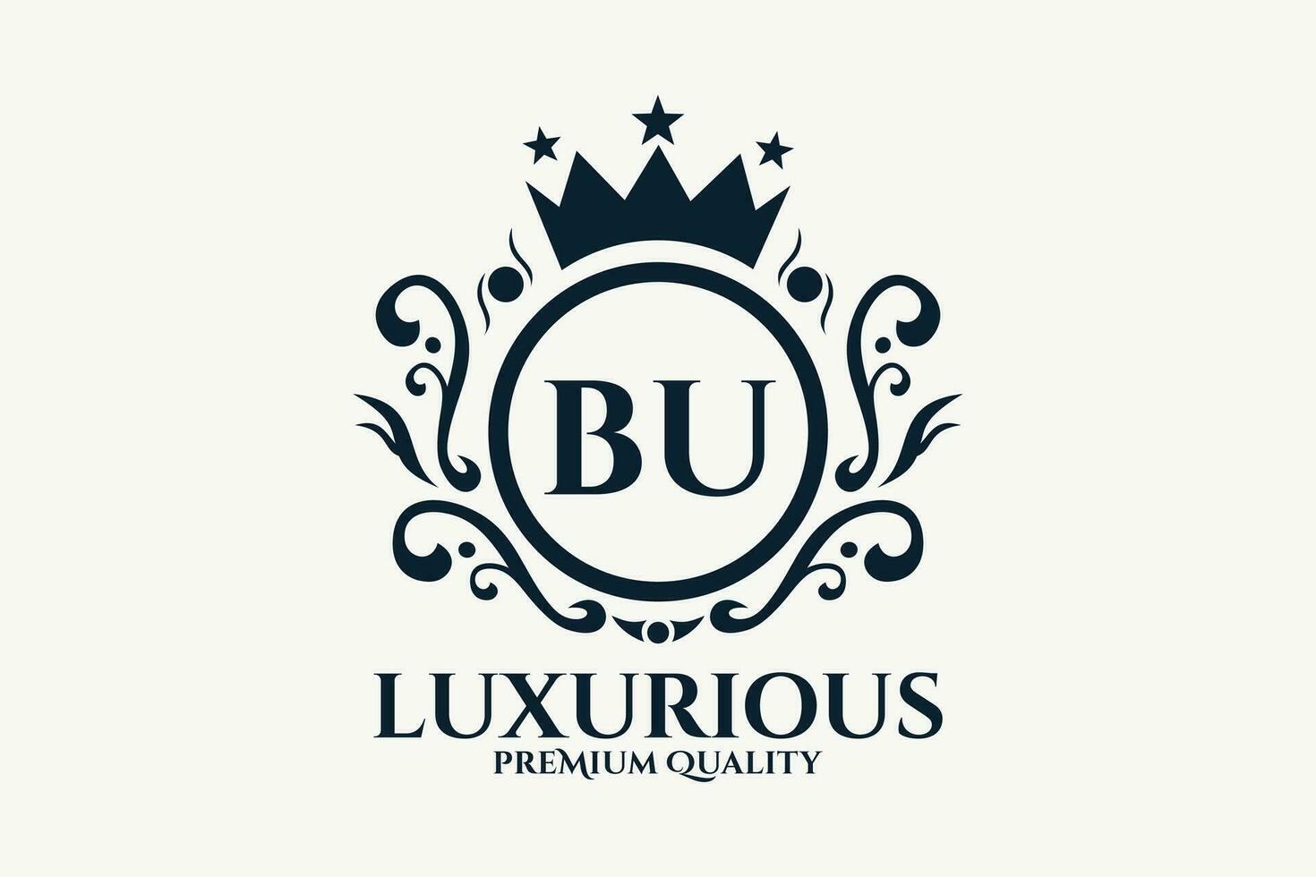 Initiale Brief bu königlich Luxus Logo Vorlage im Vektor Kunst zum luxuriös branding Vektor Illustration.