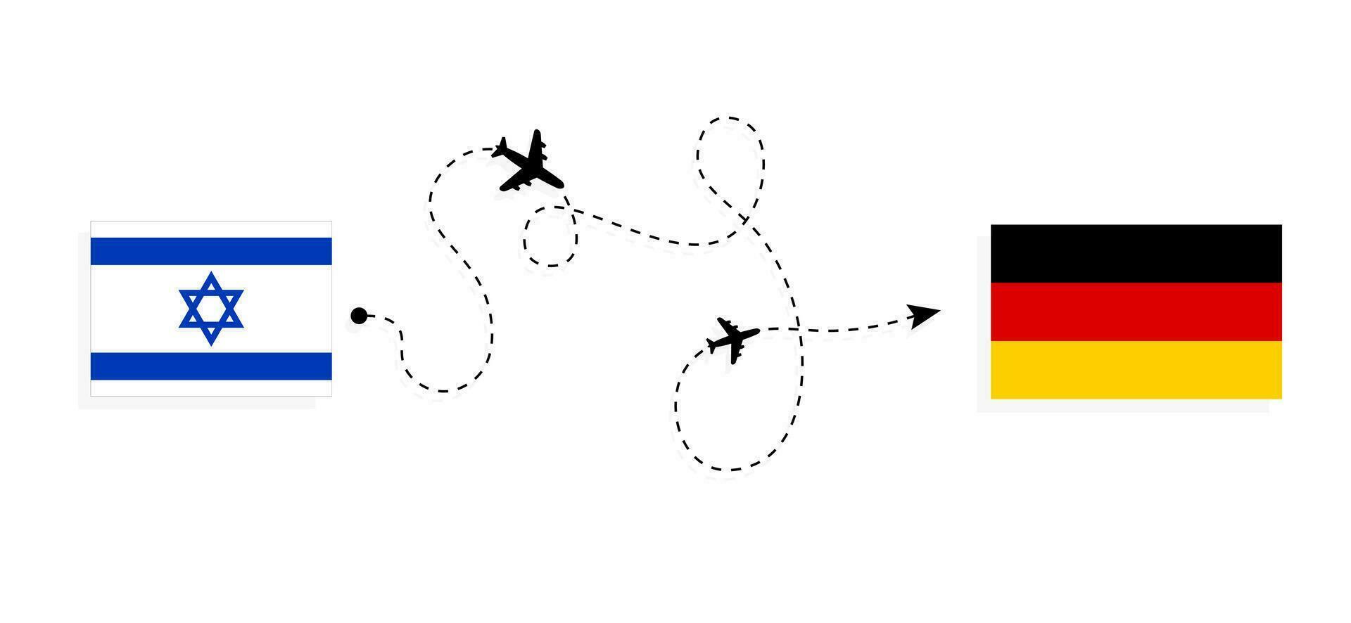 Flug und Reise von Israel zu Deutschland durch Passagier Flugzeug Reise Konzept vektor