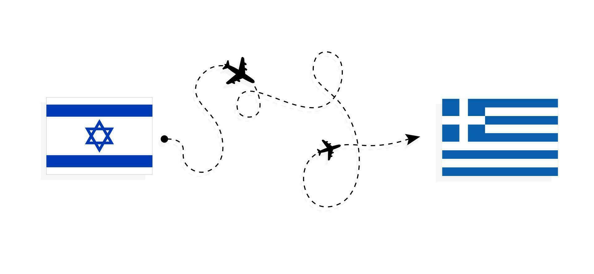 Flug und Reise von Israel zu Griechenland durch Passagier Flugzeug Reise Konzept vektor