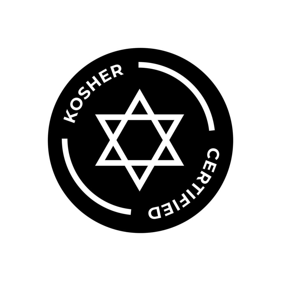 koscher auktoriserad symbol. internationell symbol av koscher mat. förpackning begrepp. vektor