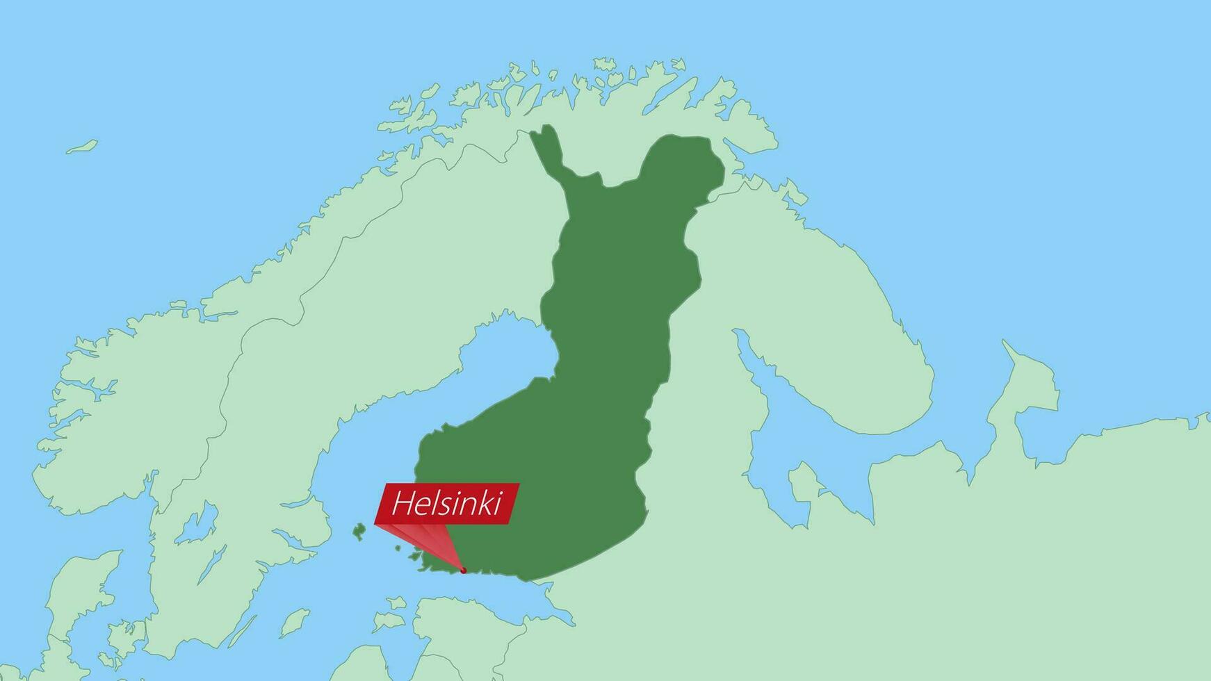 Karte von Finnland mit Stift von Land Hauptstadt. vektor